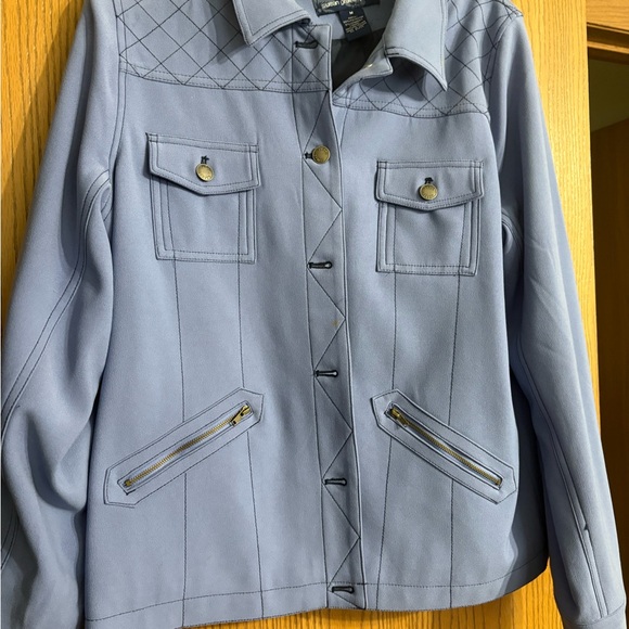 Susan Graver Light Blue Utility Jacket - Picture 1 of 2